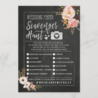 Rustic Wedding Photo Scavenger Hunt I Spy Game Invitation