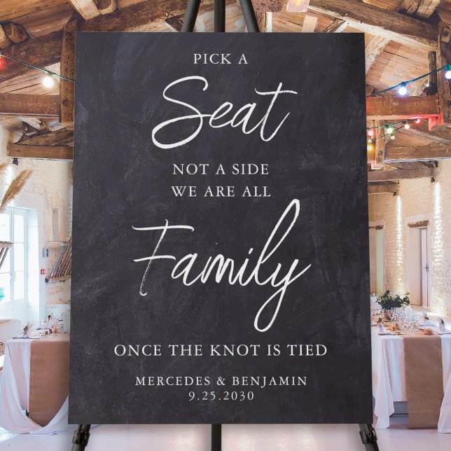 Rustic Wedding Pick A Seat Not A Side Personalized Foam Board (Creator Uploaded)
