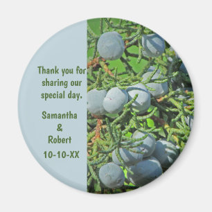 Rustic Wedding Pine Tree Berries Guest Thank You Magnet