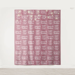 Rustic Wedding Pink Backdrop Step and Repeat