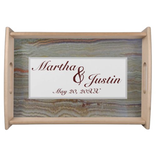 Rustic Wedding Polished Wood Woodgrain Keepsake Serving Tray