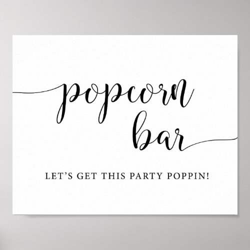 Rustic Wedding Popcorn Bar Popcorn Favor Sign