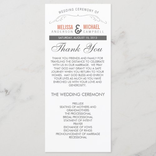 Rustic Wedding Program