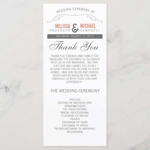 Rustic Wedding Program