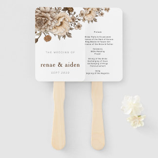 Rustic Wedding program, Boho Woodland Hand Fan