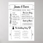 Rustic Wedding Program With Icons Poster<br><div class="desc">This fun wedding sign includes several hand-drawn icons and several opportunities to be creative in how you show your guests about your personalities and your relationship.</div>