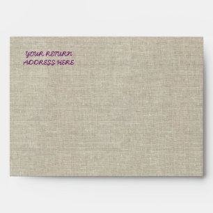 Rustic Wedding Purple Linen Lace Envelope