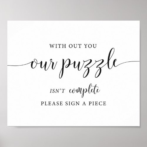 Rustic Wedding Puzzle Guest Book Sign