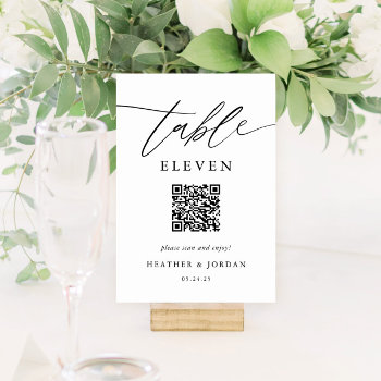 Rustic Wedding Qr Code Table Number by SweetRainDesign at Zazzle
