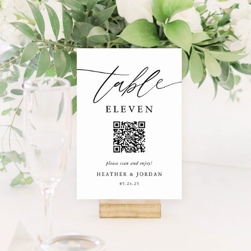 Rustic Wedding QR Code Table Number