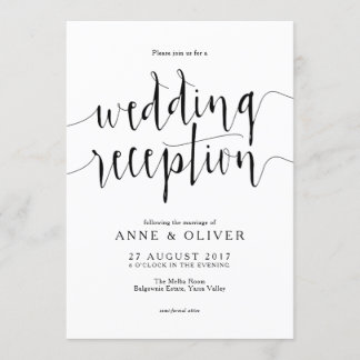 Rustic Wedding Reception Invitation