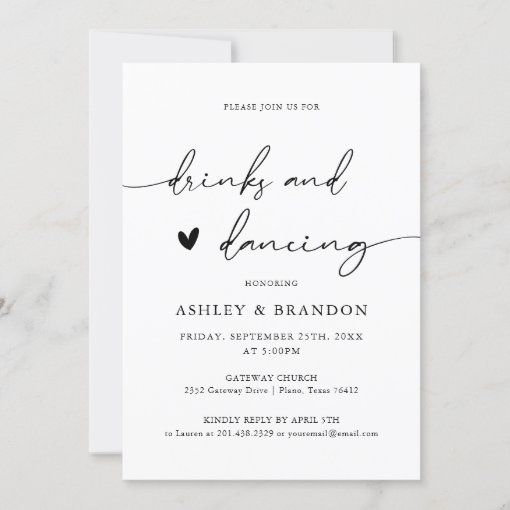 Rustic Wedding Reception Party Invitaion Invitation | Zazzle