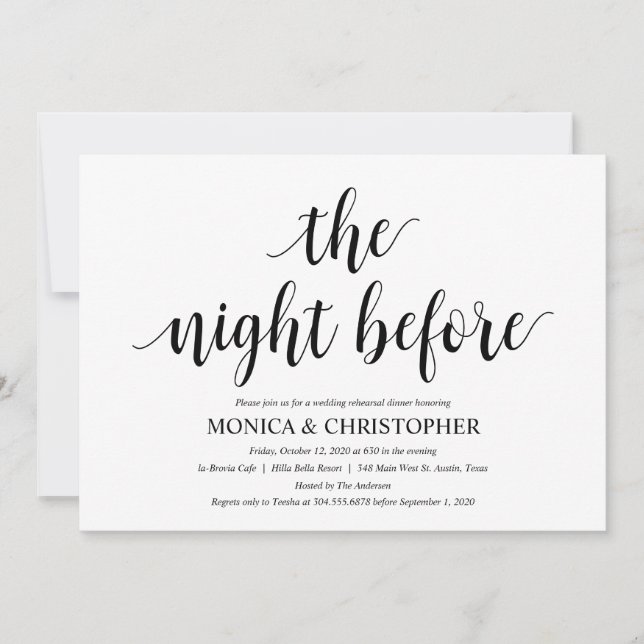 Rustic Wedding Rehearsal Dinner Invitation Card (Front)