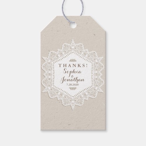 Rustic Wedding Romantic Vintage Lace Doily Gift Tags