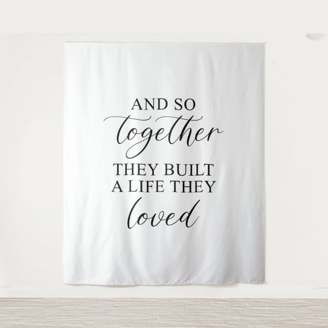 Rustic Wedding | Romantic Wedding Quote Banner Tapestry (Front)