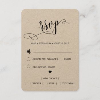 Rustic Wedding Rsvp Card by KarisGraphicDesign at Zazzle