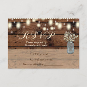 Rustic Wedding RSVP card, RSVP Card, Rustic Card
