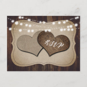 Rustic Wedding RSVP Postcard Meal Choice