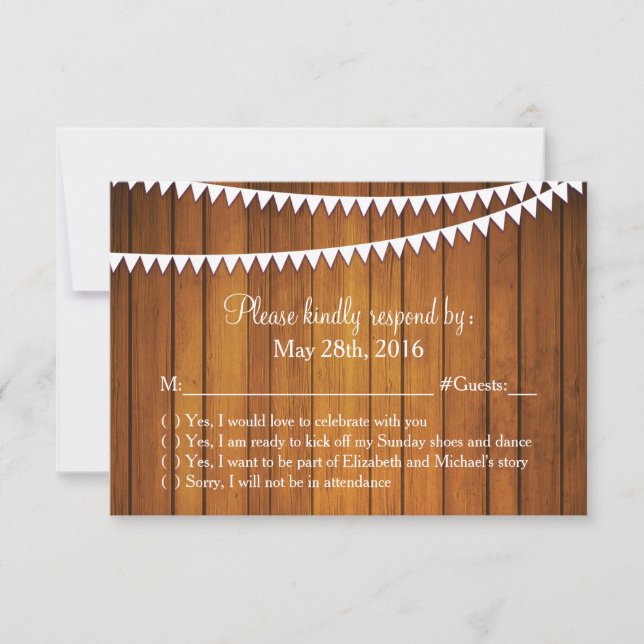 Rustic Wedding RSVP Response Card (Front)