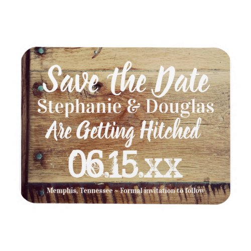 Rustic Wedding Save the Date Flexible Photo Magnet