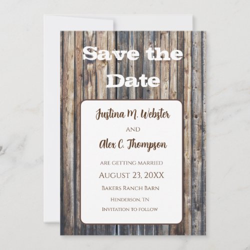 Rustic Wedding Save the Date Invitation Magnet