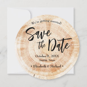 Rustic Wedding Save the date photo QR code website Invitation