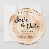 Rustic Wedding Save the date photo Wood Grain Invitation (Front)