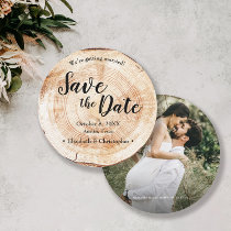 Rustic Wedding Save the date photo Wood Grain Invitation