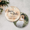 Rustic Wedding Save the date photo Wood Grain