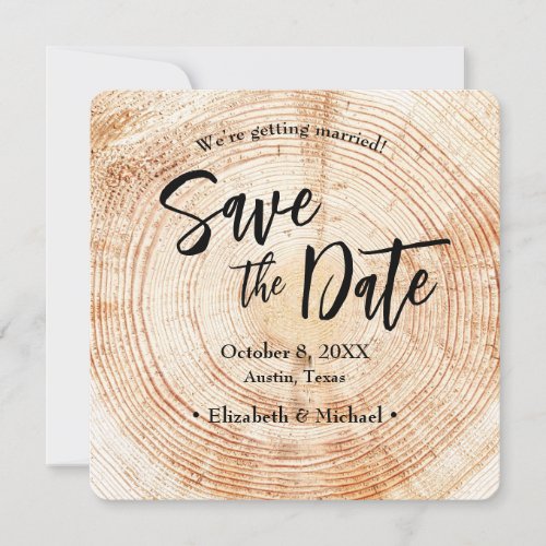 Rustic Wedding Save the date with QR code website  Invitation