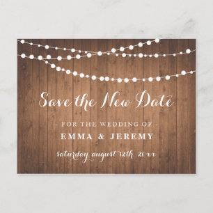 Rustic Wedding Save the new date Postcard