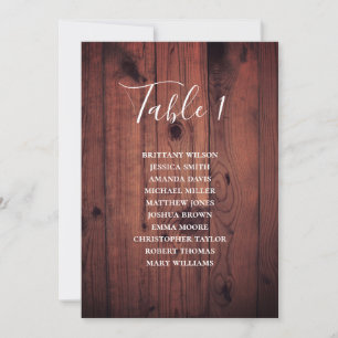 Rustic wedding seating chart. Modern wood barn Invitation