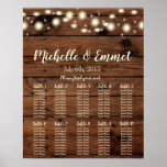 Rustic Wedding Seating Chart, Rustic, Wood, Seat Poster at Zazzle