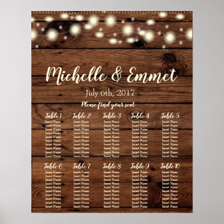 Rustic Wedding Seating Chart, Rustic, Wood, Seat Poster