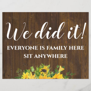 Rustic Wedding Seating Sign Small Wood Budget
