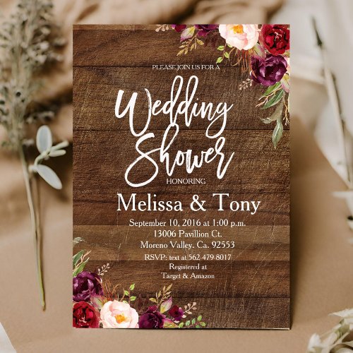 Rustic Wedding Shower Invitation