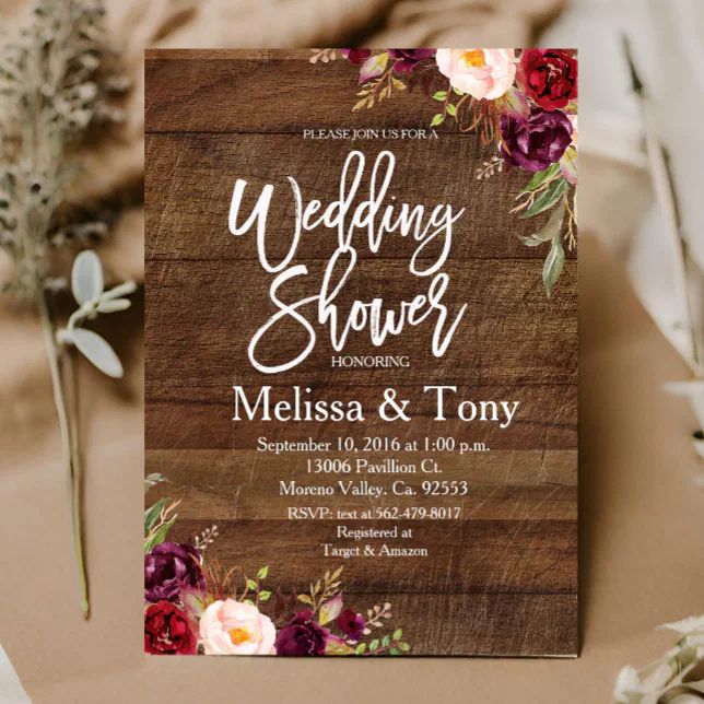 Rustic Wedding Shower Invitation | Zazzle