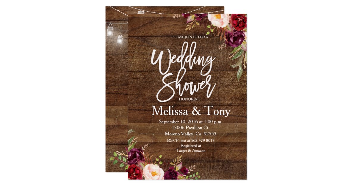 Rustic Wedding Shower Invitation