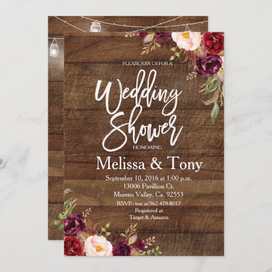 Rustic Wedding Shower Invitation 