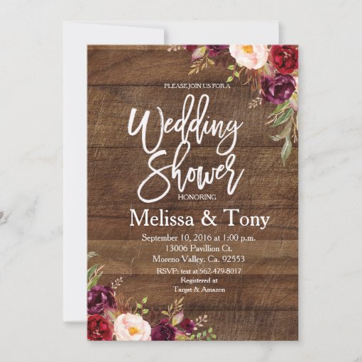 Rustic Wedding Shower Invitation | Zazzle