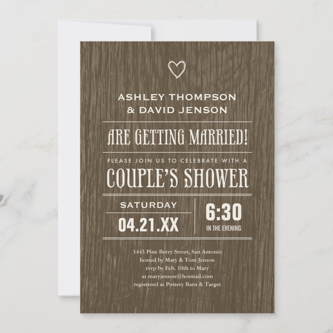 Rustic Wedding Shower Invitations Zazzle