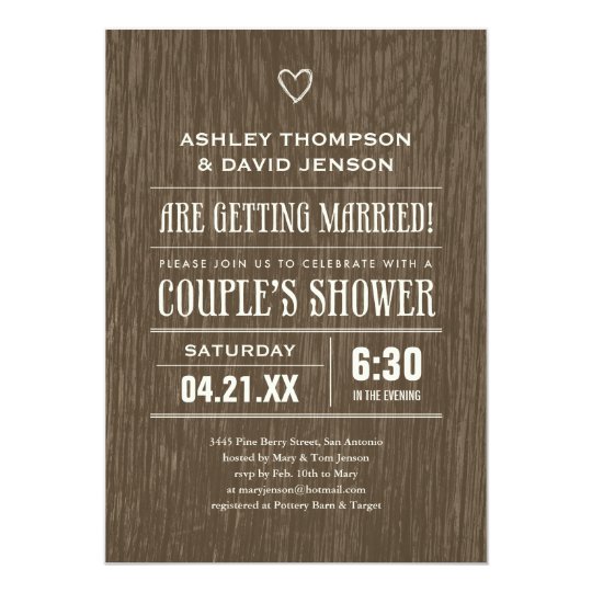 Rustic Wedding Shower Invitations