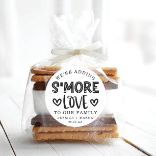 Rustic Wedding S'more Love Favor Classic Round Sti Sticker