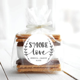 Rustic Wedding S'more Love Favor Classic Round Sticker