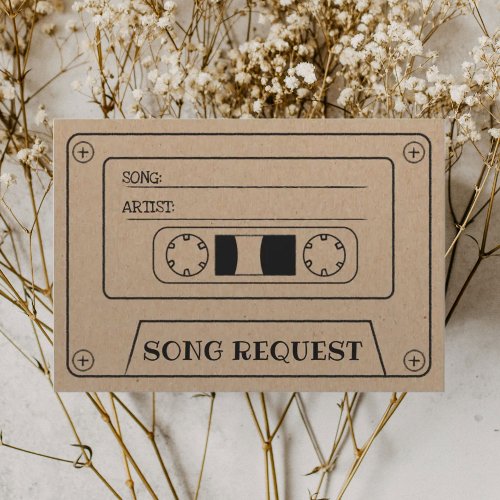 Rustic Wedding Song Request Cassette Kraft RSVP