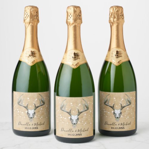 Rustic Wedding Sparkling Wine Label