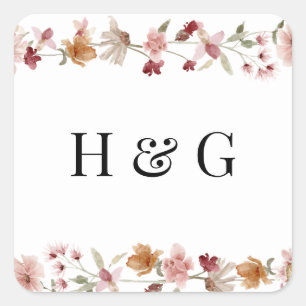 Rustic Wedding Square Sticker