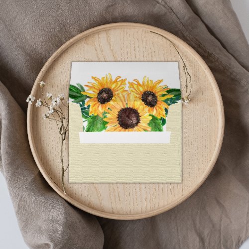 Rustic Wedding Sunflowers Invitation  Envelope