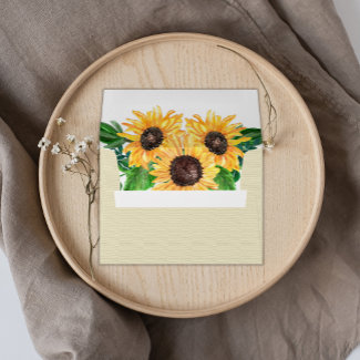 Rustic Wedding Sunflowers Invitation 
