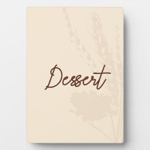 Rustic Wedding Table Card Dessert - Wheat Detail  Plaque